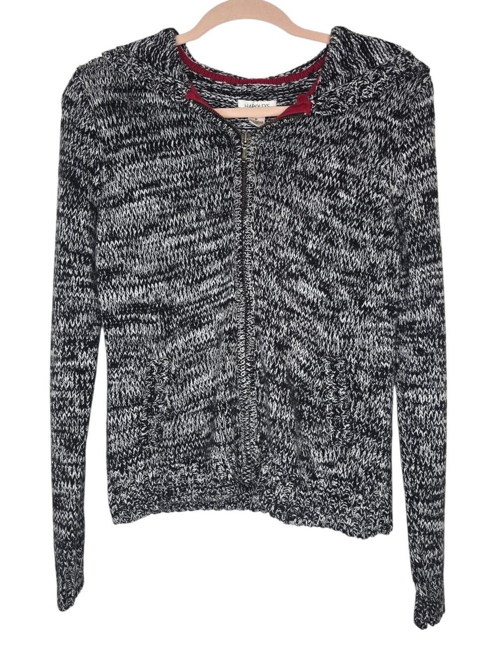 Harold's speckled knit full-zip hoodie sweater
